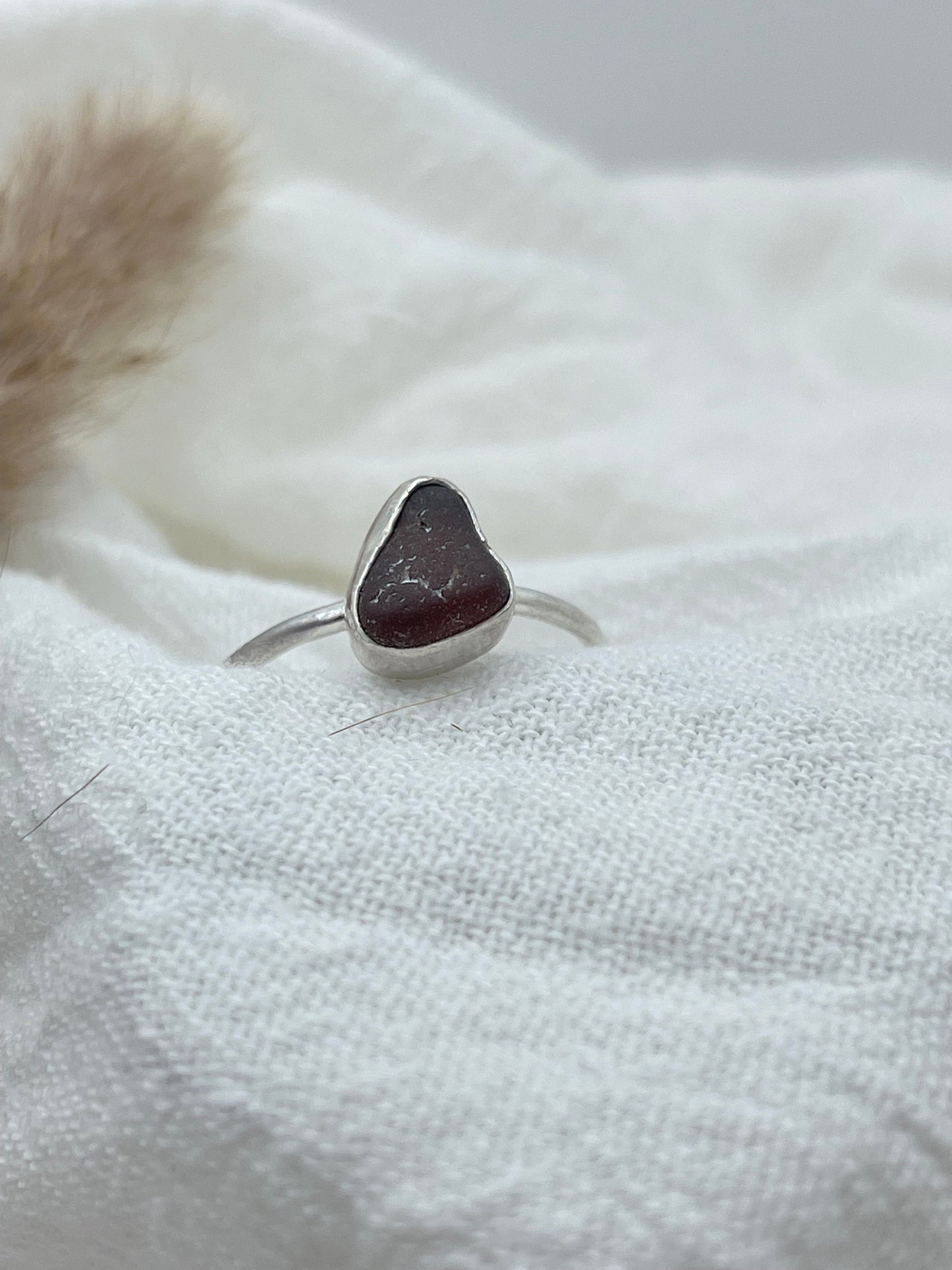 Brown Irish Sea Glass Ring | Size 12 | Simple Band