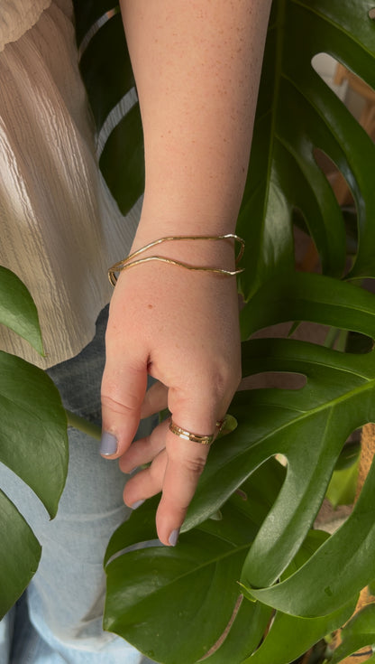 14k Gold Filled Organic Bangle Style Bracelet