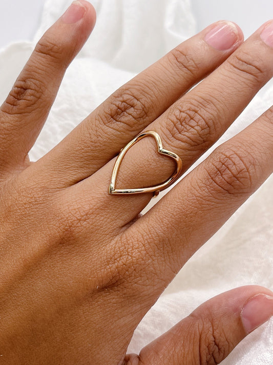 Big Heart Ring | Sterling Silver | 14K Gold Filled